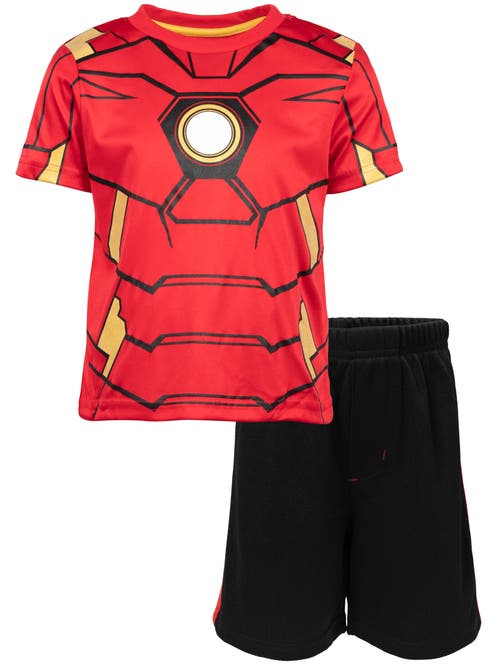 Marvel T-Shirt & Mesh Shorts Set in Iron Man Red Red 