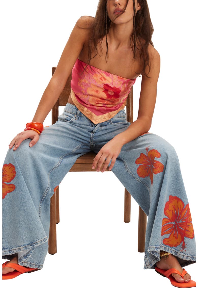 Palisades Flower Power Wide Leg Jeans, Alternate, color, FLOWER POWER