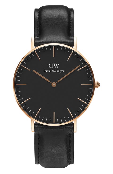 Classic Sheffield Leather Strap Watch, 36mm