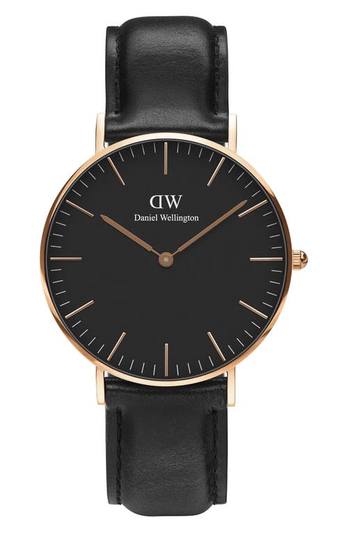 Daniel Wellington Classic Sheffield Leather Strap Watch, 36mm In Multi