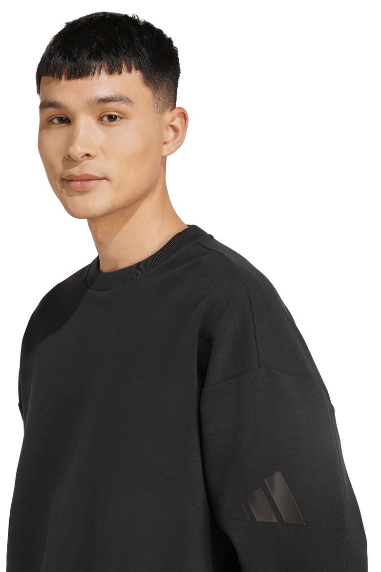 Performance Crewneck Sweatshirt, Alternate, color, BLACK