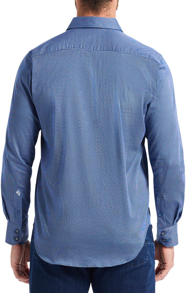 Robert Graham Cortland Stretch Cotton Button-Up Shirt, Alternate, color, Navy