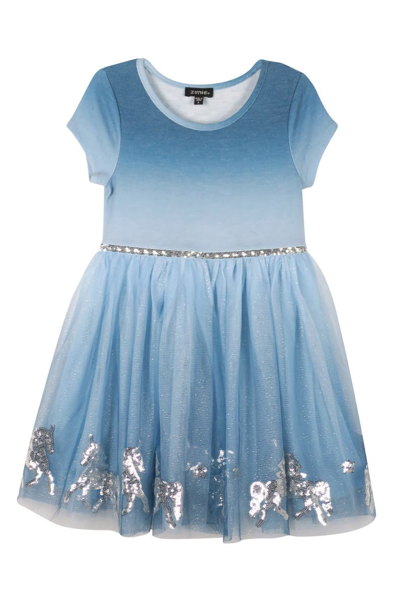 Zunie Kids' Gradient Tulle Party Dress, Main, color, 