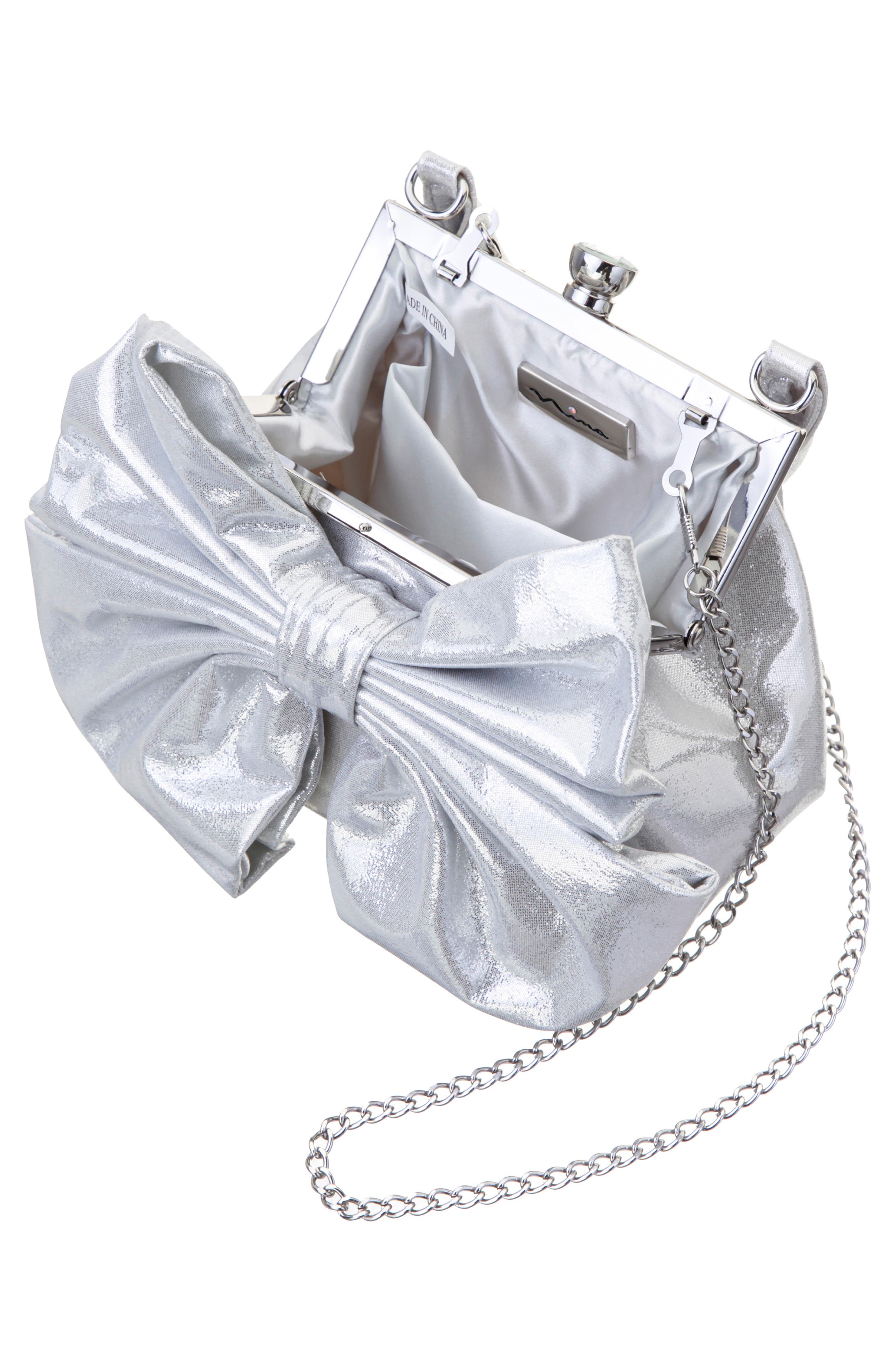 Nina Sienna Top Handle Bag, Alternate, color, Silver