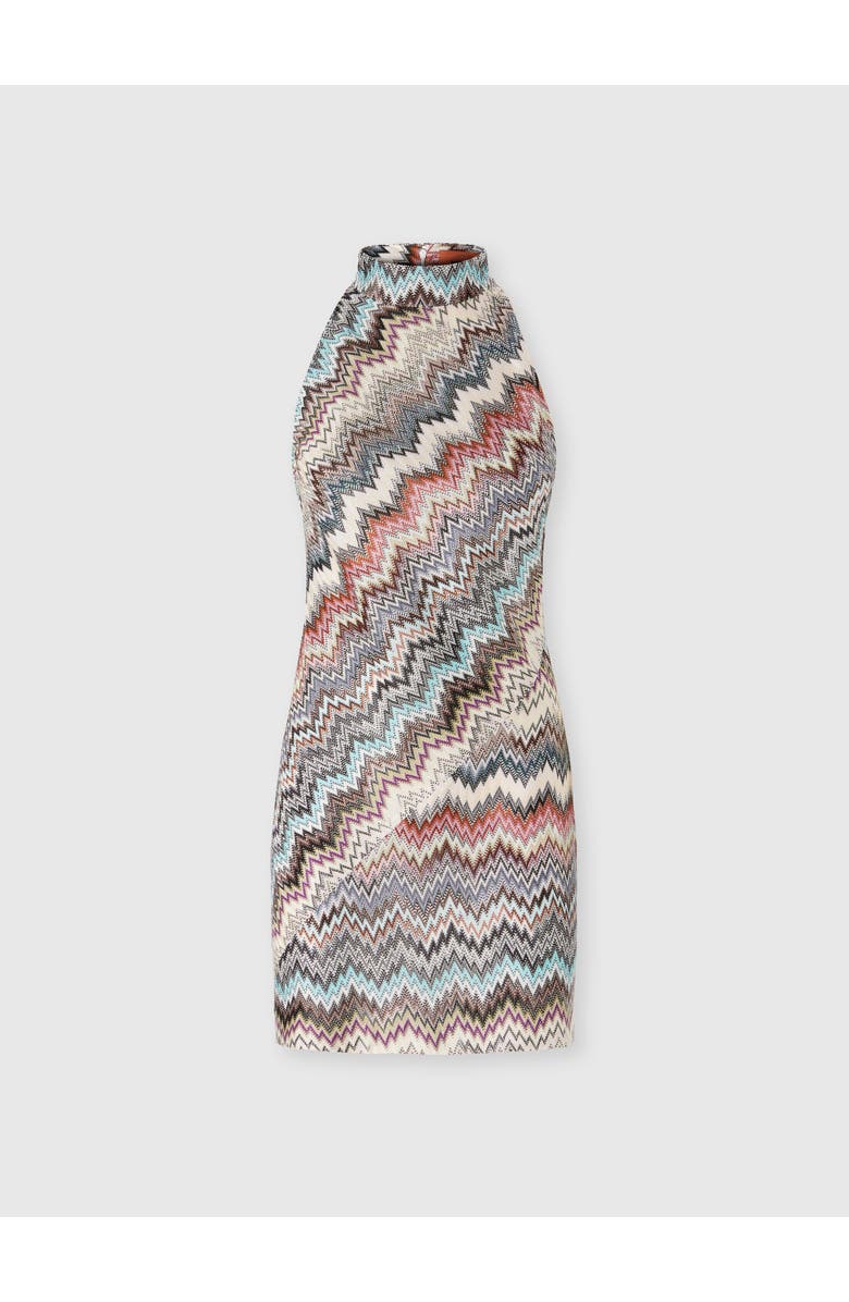 Missoni Mini Dress With Halter Neckline And Raschel Detailing, Main, color, Multicoloured