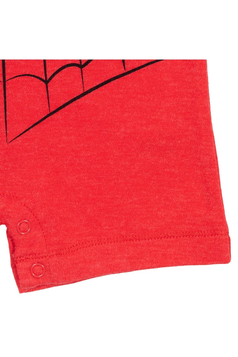 Hooded Romper, Alternate, color, Spider Man Red