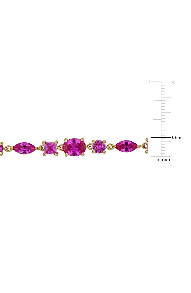DELMAR Created Pink Sapphire Chain Bracelet, Alternate, color, Pink