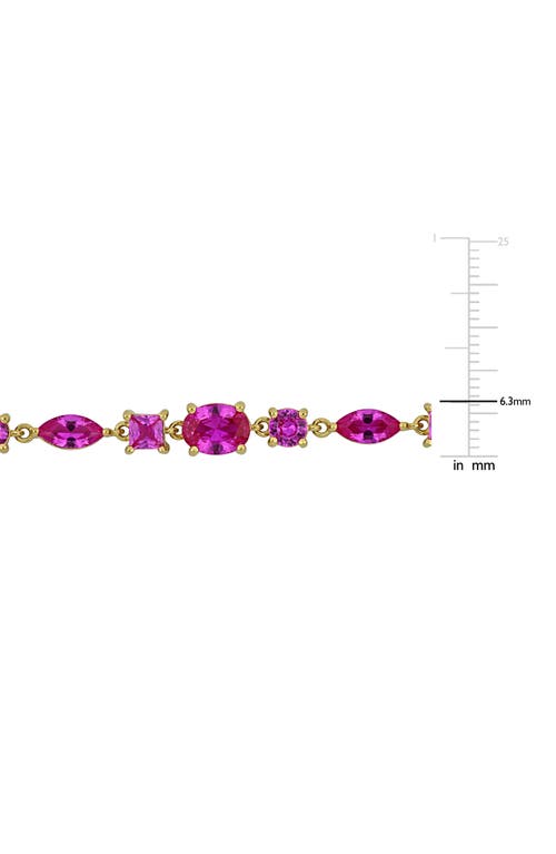 Delmar Created Pink Sapphire Chain Bracelet In Pink