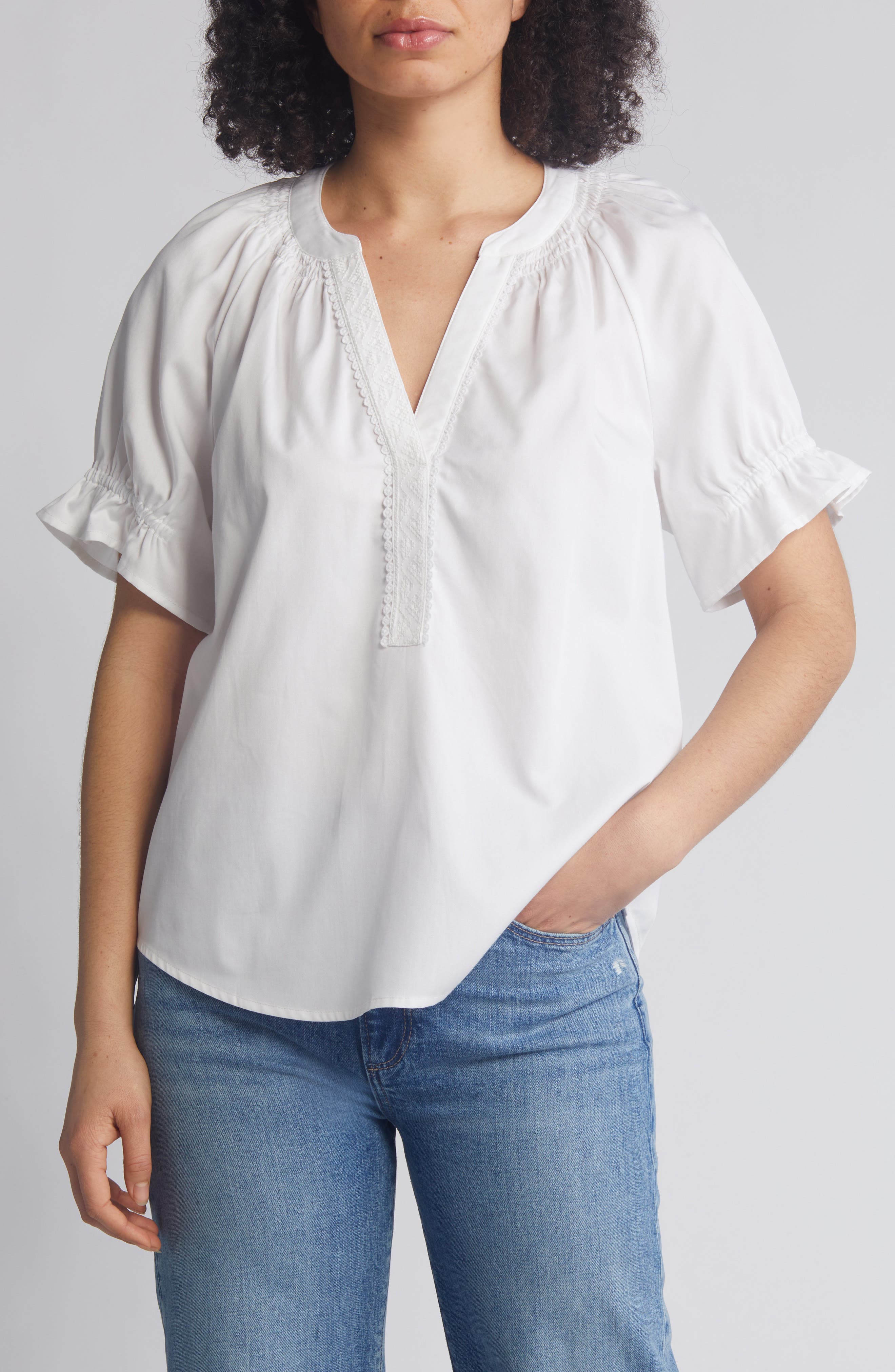 Wit & Wisdom Split Neck Top