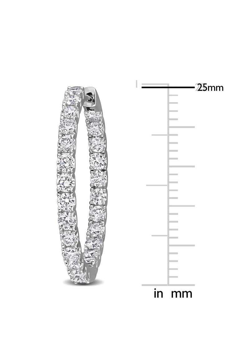 2 CTW Lab-Grown Diamond Hoop Earrings, Alternate, color, Sterling Silver