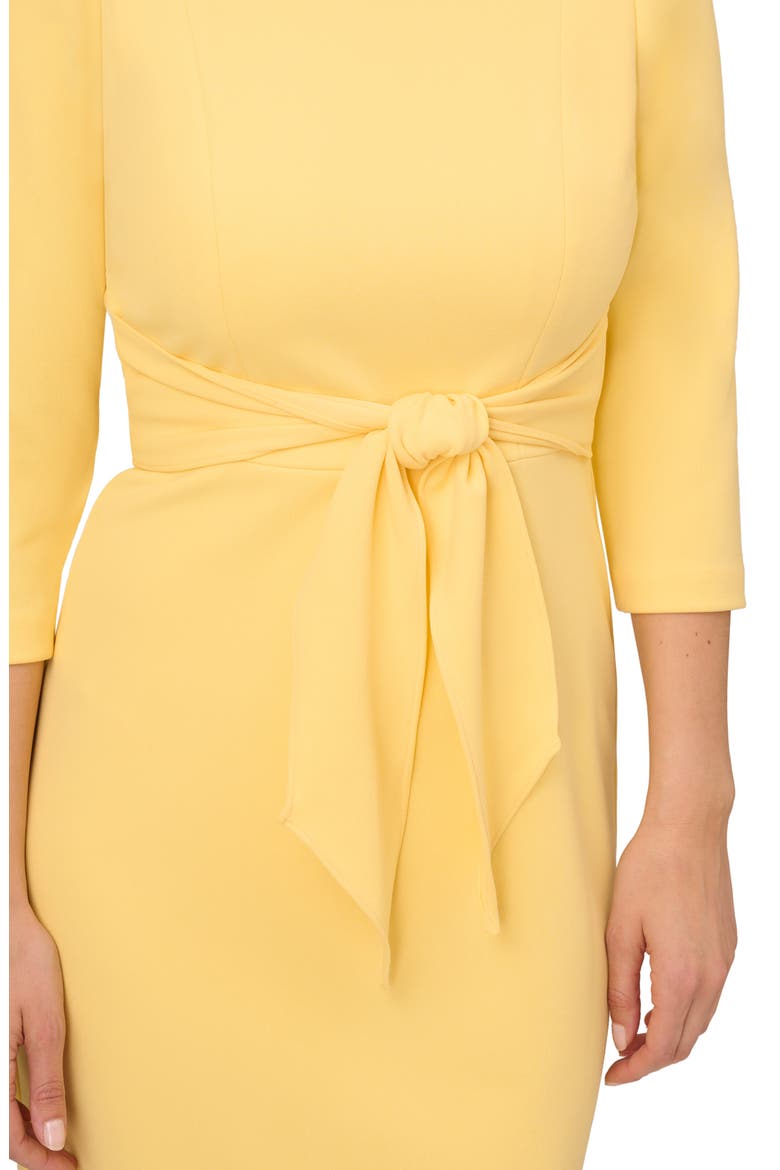 Tie Waist Crepe Sheath Dress, Alternate, color, WARM SUN
