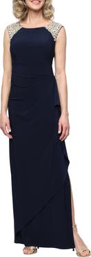 Alex Evenings Embroidered Body-Con Gown