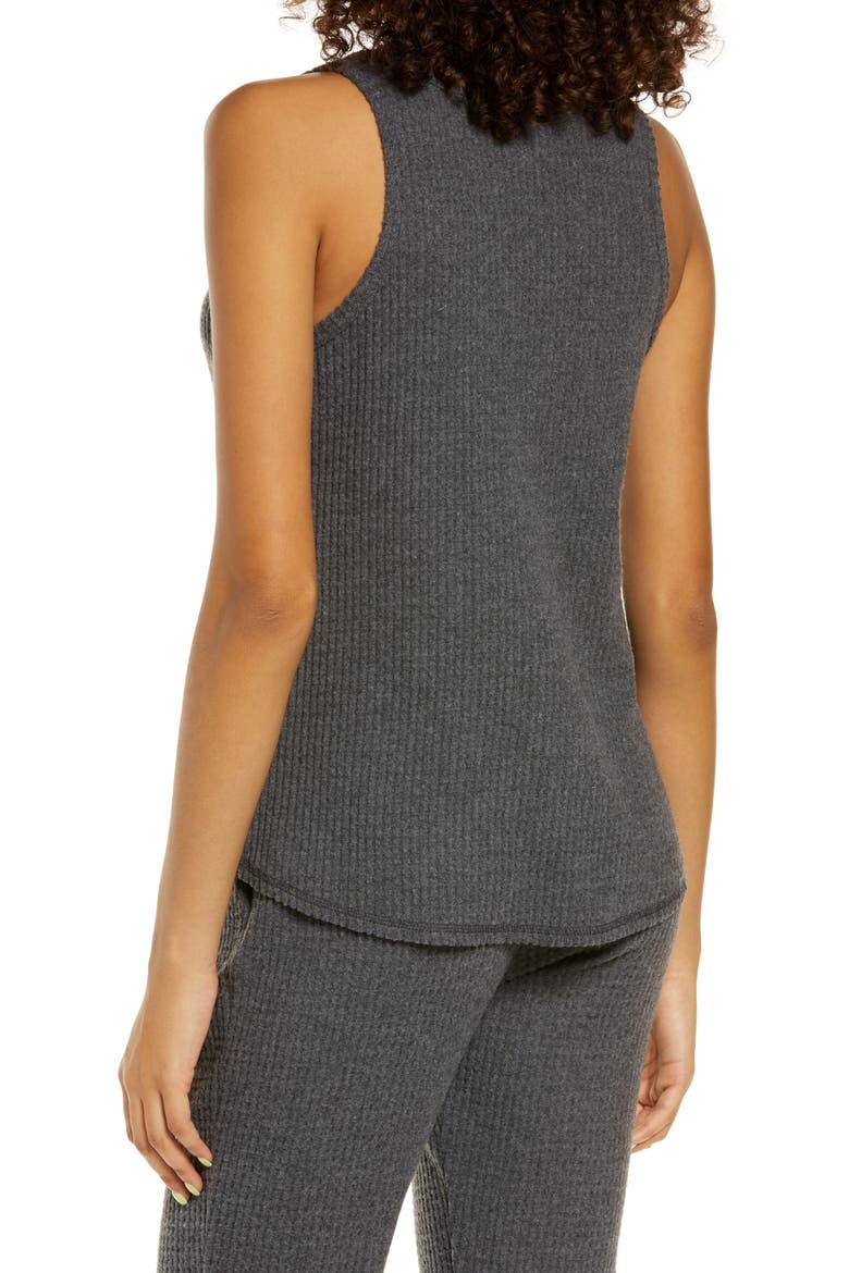 Waffle Knit Henley Tank, Alternate, color, CHARCOAL