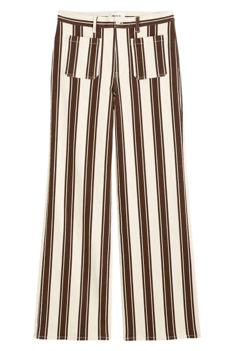 The Emmy Stripe Wide Leg Pants, Alternate, color, DARK BROWN STRIPE