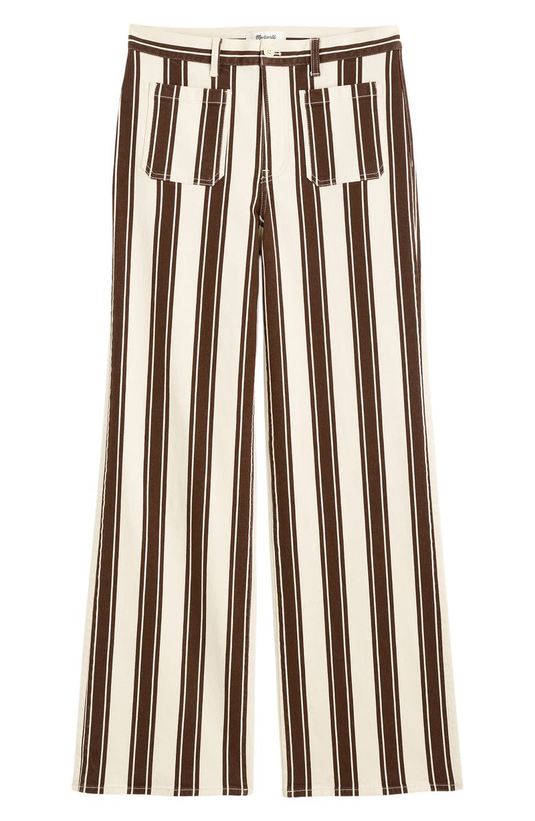 Madewell The Emmy Stripe Wide Leg Pants, Alternate, color, Dark Brown Stripe