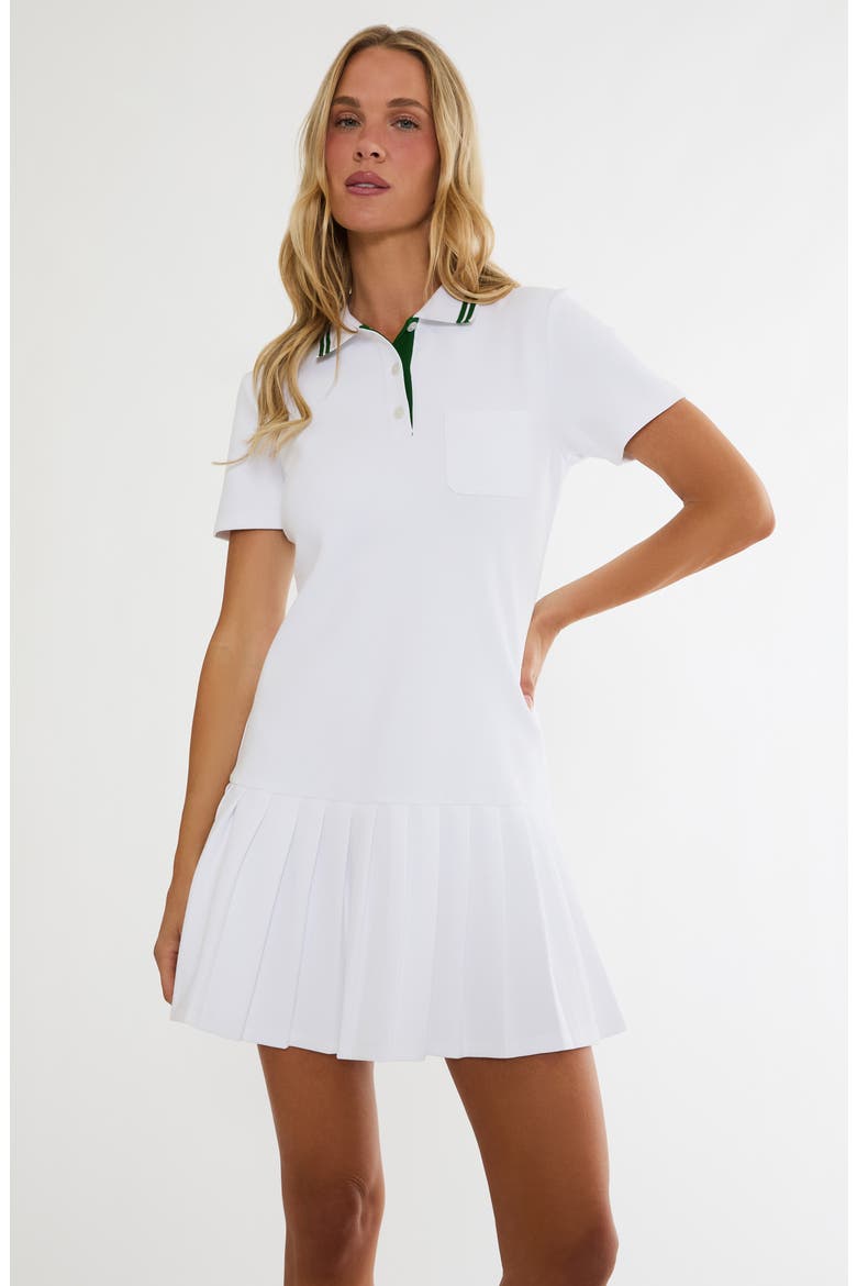 Minette Pleated Minidress, Alternate, color, PUTTING WHITE