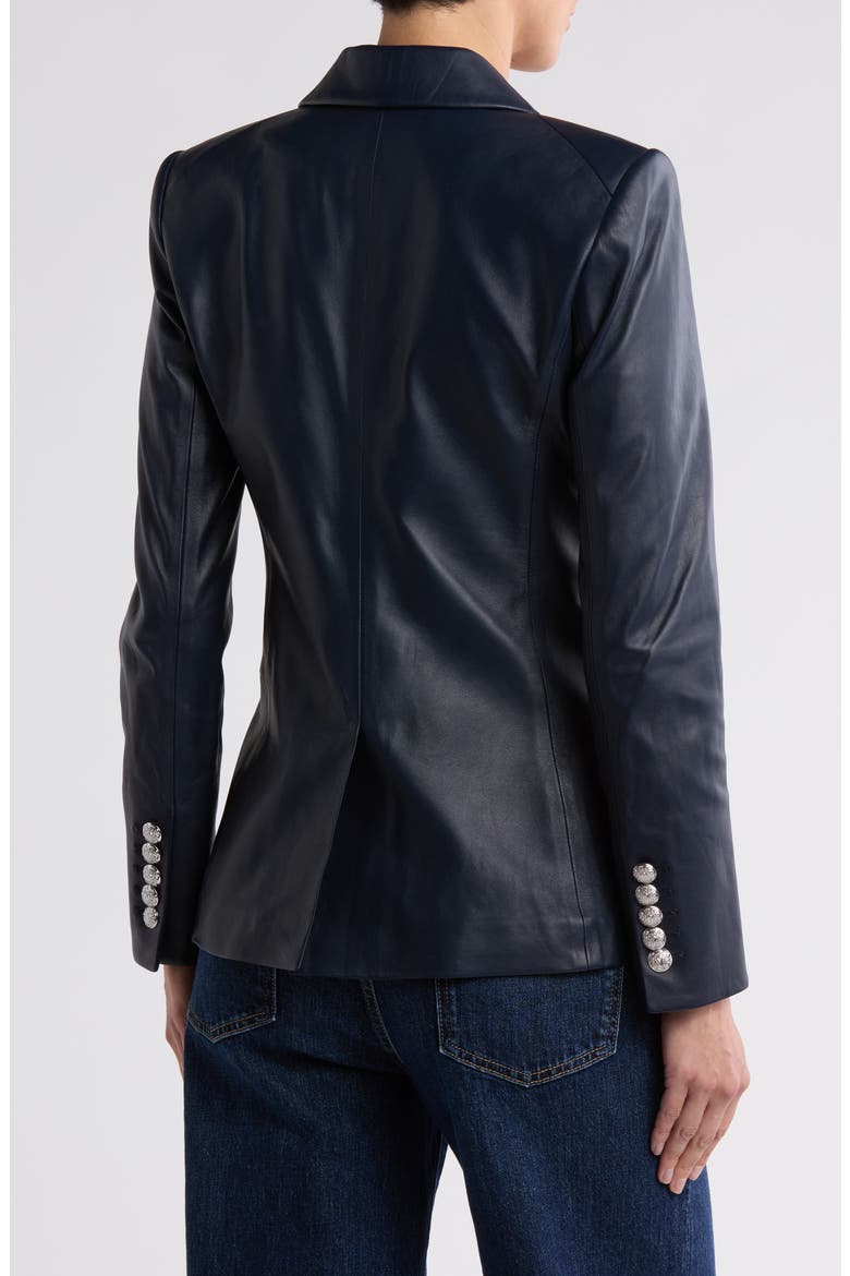 Miller Leather Dickey Jacket, Alternate, color, NAVY