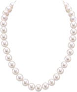 The Pearl Source 9.5-10.5mm White Freshwater Pearl Necklace - Premier AAAA Quality