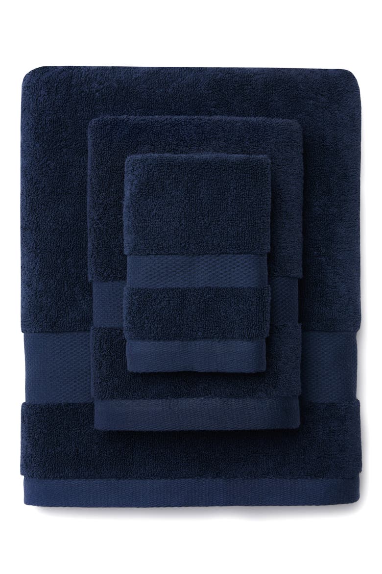 Bello Nuovo Combed Cotton Bath Towel, Alternate, color, NAVY