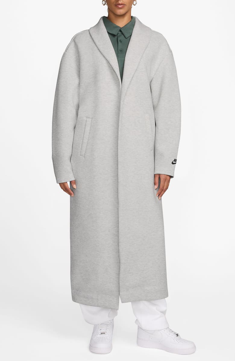Nike Sportswear Oversize Tech Scuba Knit Duster, Main, color, Light Grey/ Black
