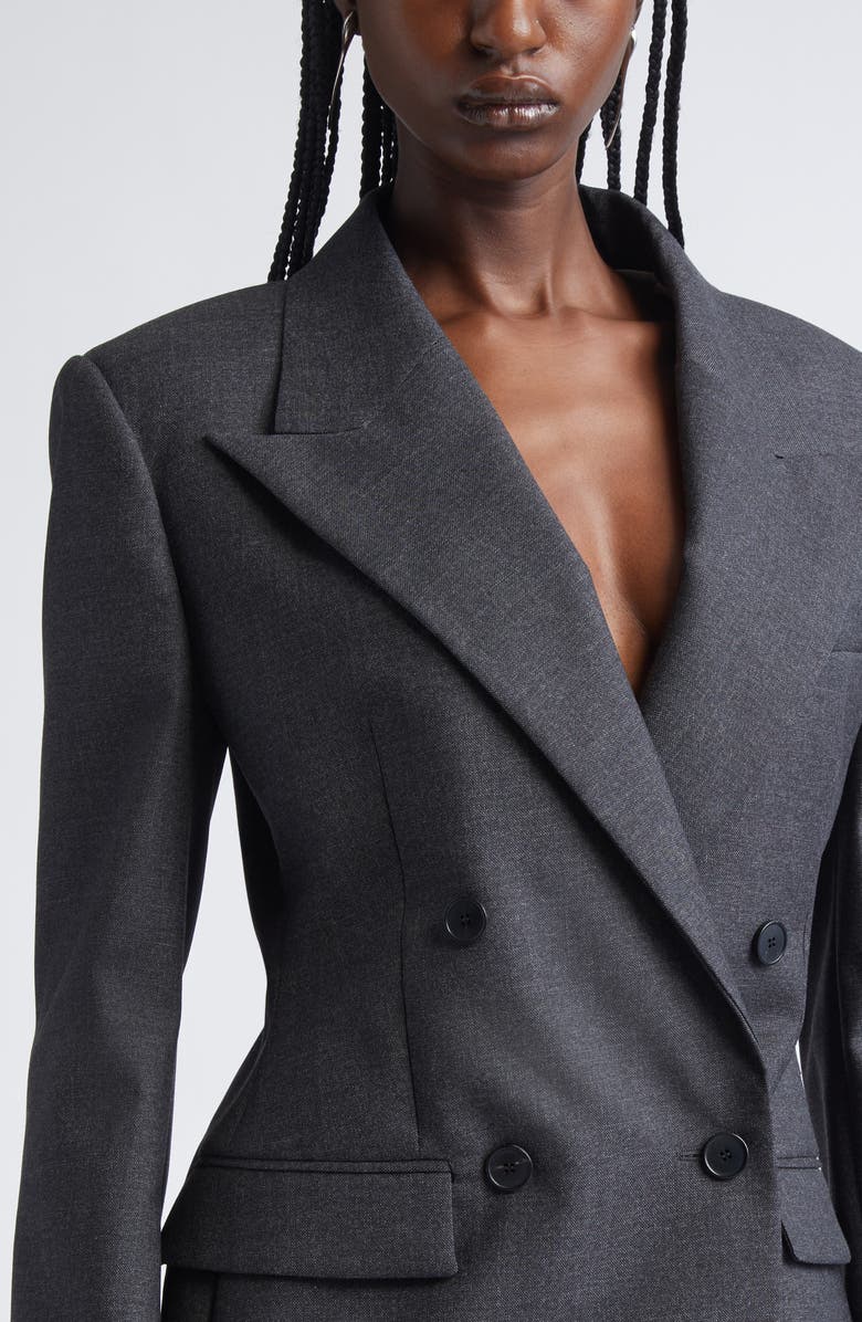 Givenchy Double Breasted Wool Jacket, Alternate, color, Grey Mix