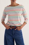 Seasalt Cornwall Sailor Stripe Three Quarter Sleeve Organic Cotton T-Shirt