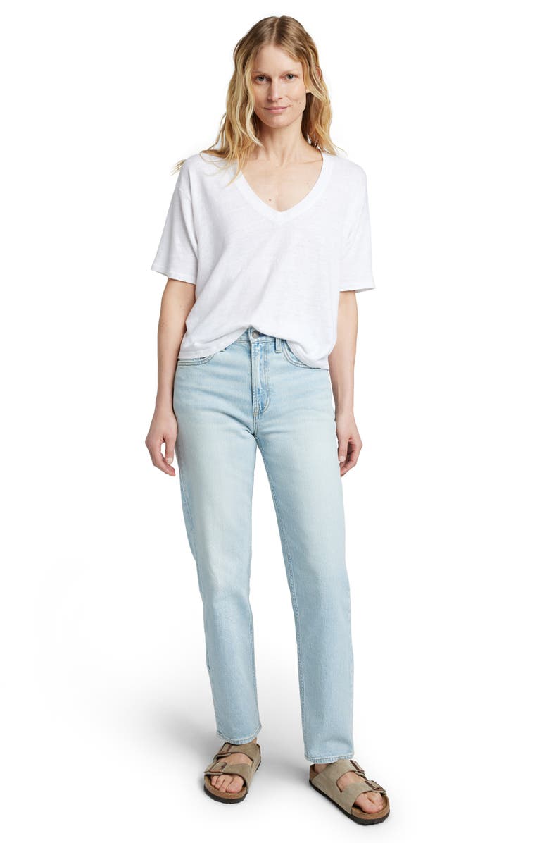 Faherty Linen V-Neck T-Shirt, Alternate, color, 