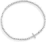 Mint & Lily Gold Beaded Cross Stretch Bracelet