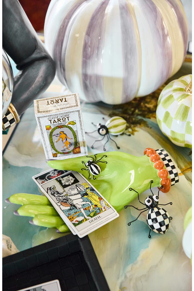 Greta Witch's Hand Ceramic Tray, Alternate, color, GREEN