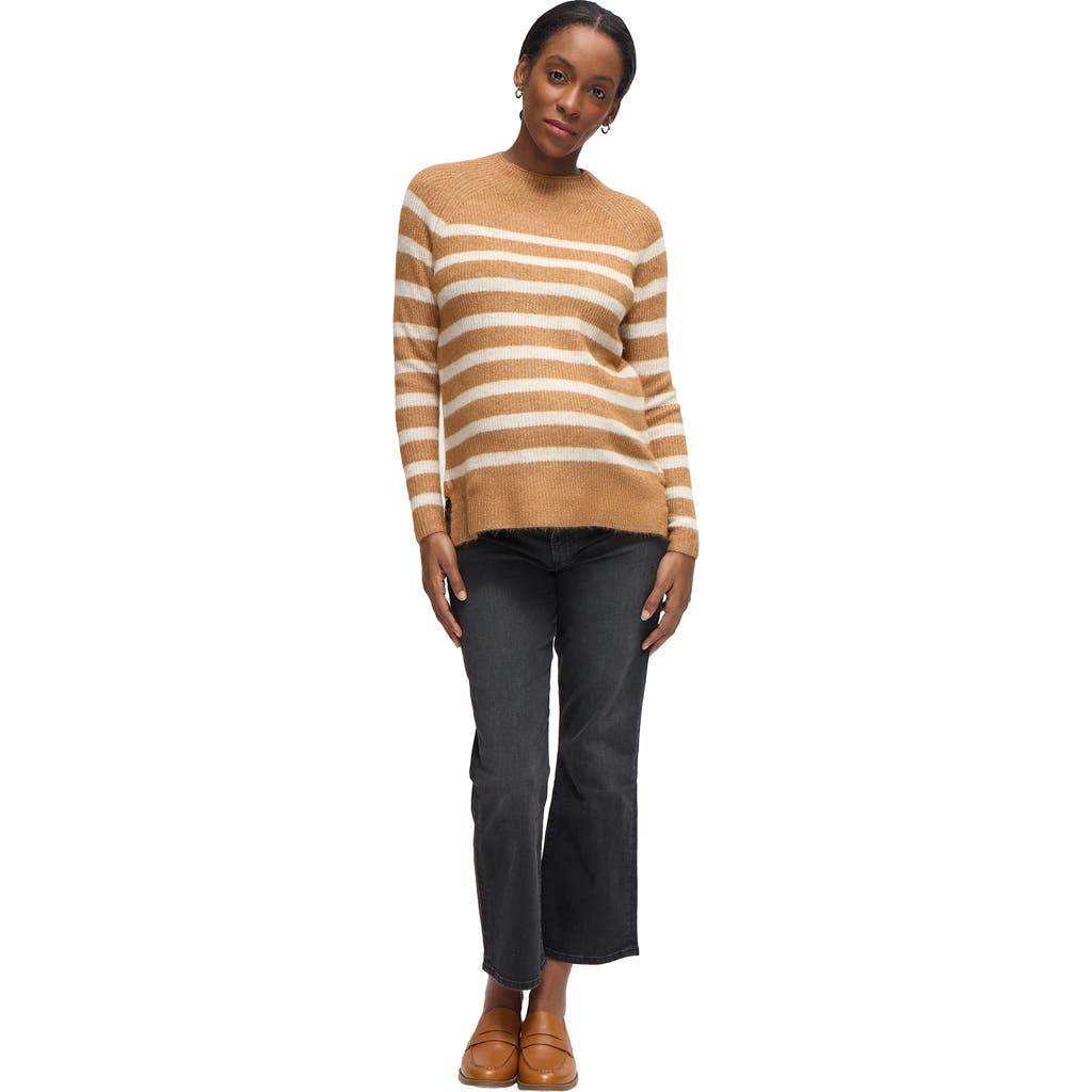 Ingrid & Isabel Raglan Maternity Mock Neck Sweater In Brown