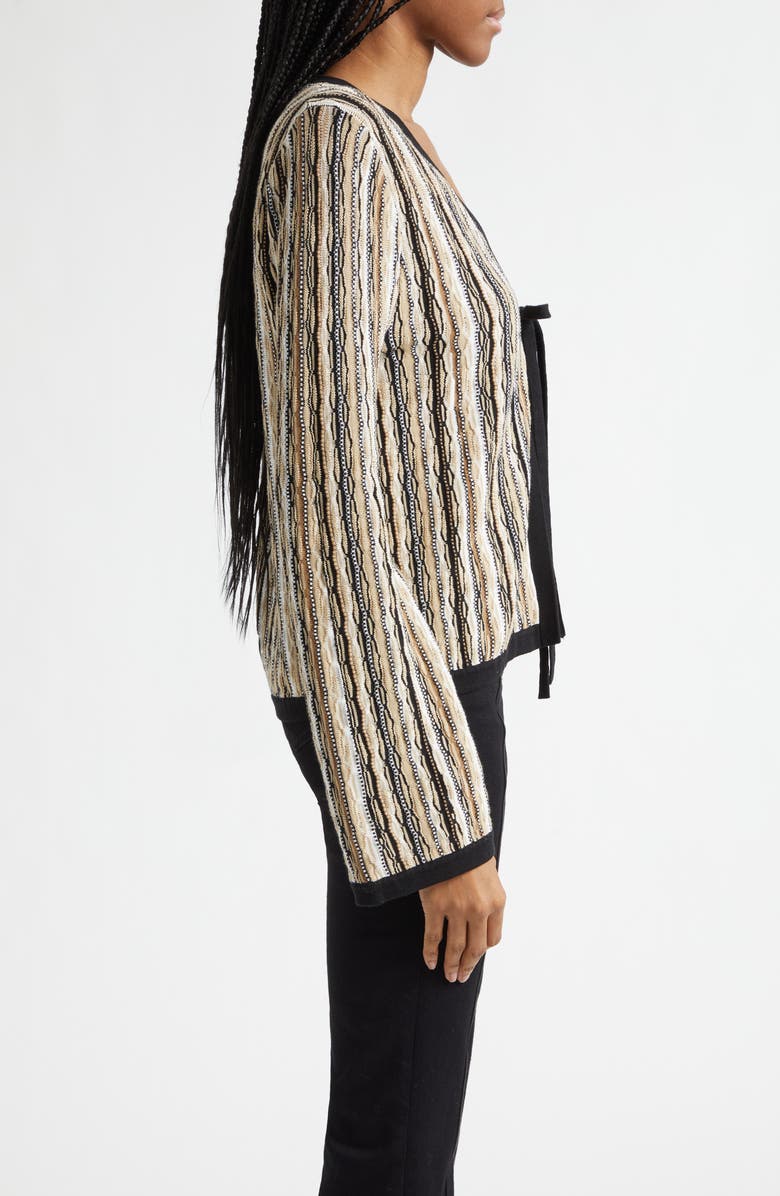 Ramy Brook Daniela Stripe Cardigan, Alternate, color, Black Combo Stripe
