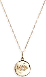 Anzie Lash Evil Eye Disk Pendant Necklace