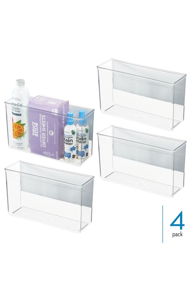 iDesign Magnetic Organizer Bins for Laundry Room - Set of 4 - Clear, Alternate, color, Clear/Marshmallow