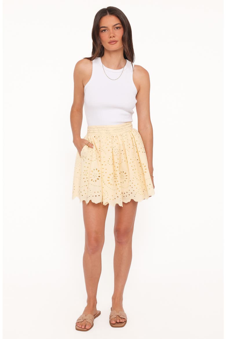 Regina Eyelet Flowy Shorts, Alternate, color, BUTTER YELLOW