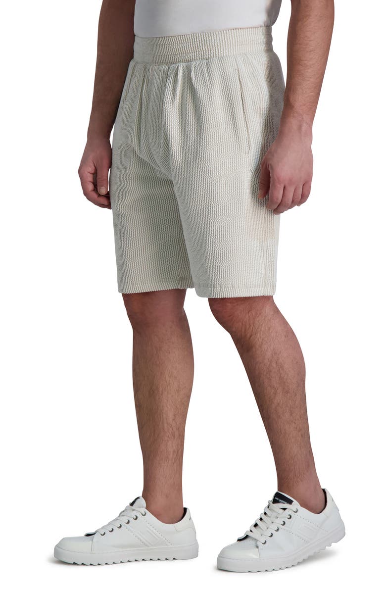 KARL LAGERFELD PARIS Seersucker Pull-On Shorts, Alternate, color,