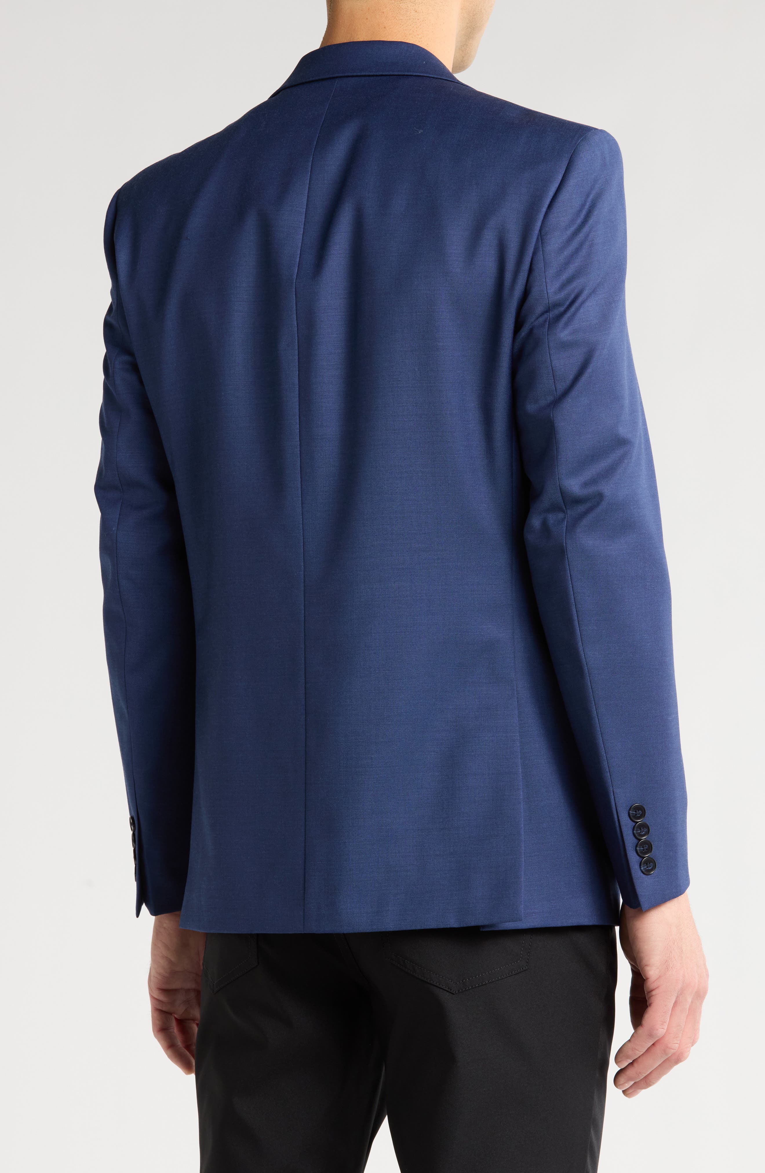 Solid Blue Wool Suit Suit Separates Jacket - image 2