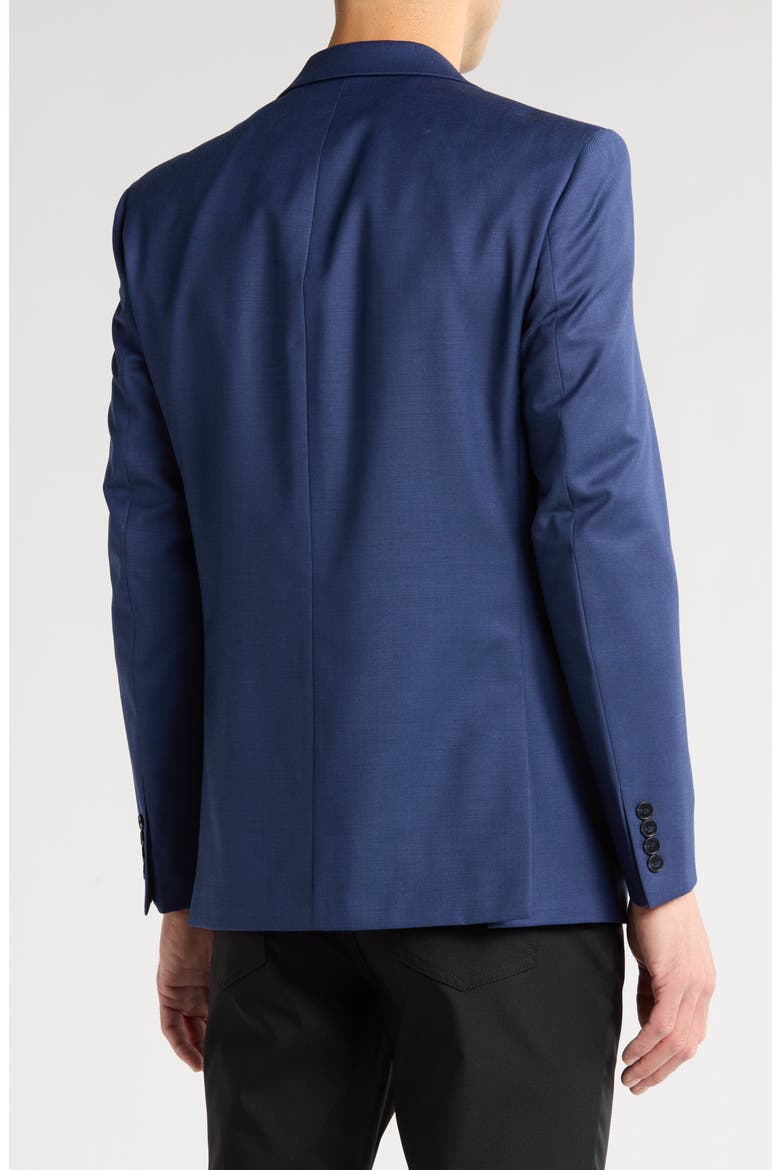 Solid Blue Wool Suit Suit Separates Jacket, Alternate, color, BLUE