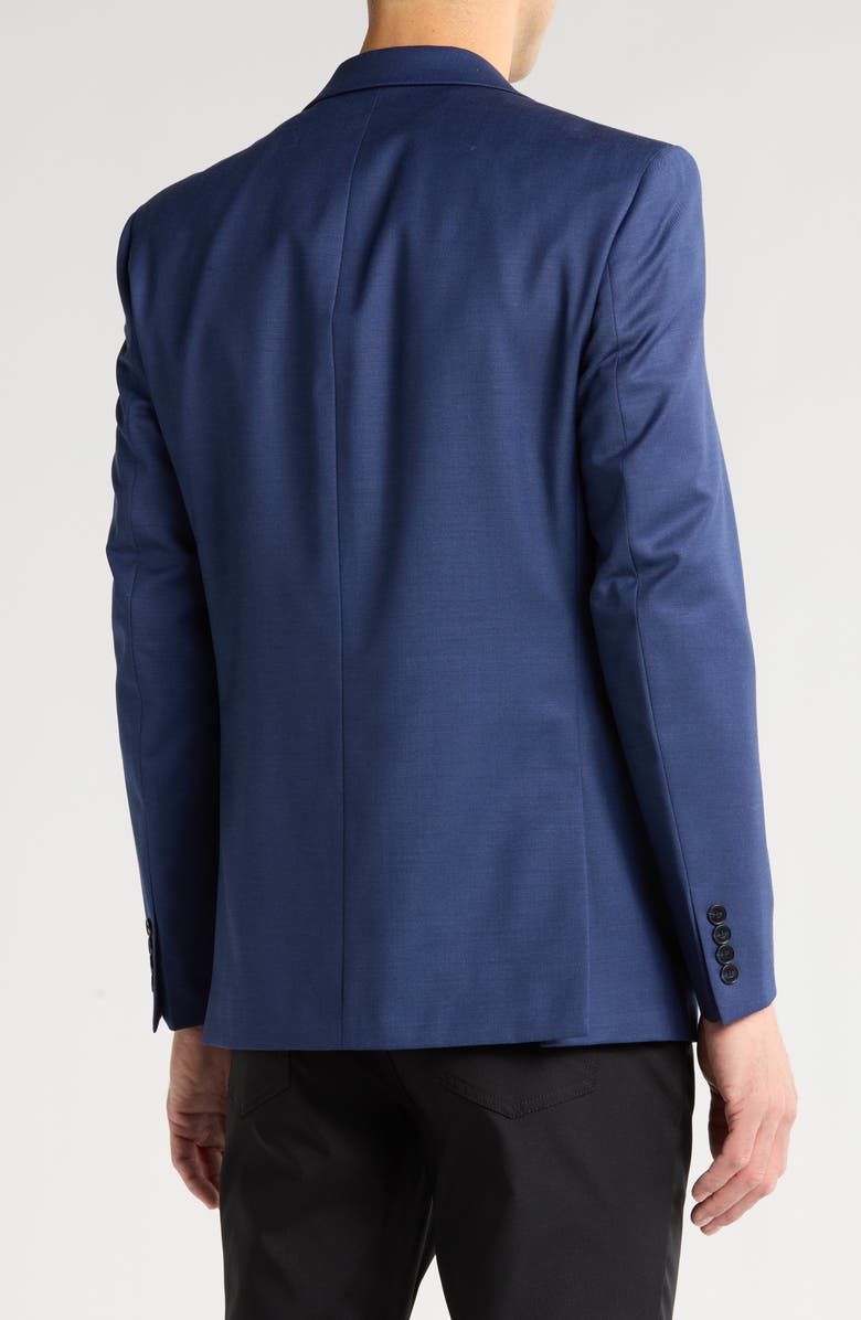 Calvin Klein Solid Blue Wool Suit Suit Separates Jacket, Alternate, color, Blue