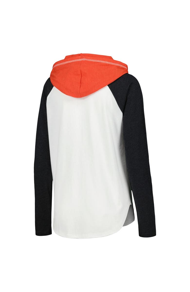 G-III 4HER BY CARL BANKS Women's G-III 4Her by Carl Banks White Kyle Busch MVP Raglan Hooded Long Sleeve T-Shirt, Alternate, color, White