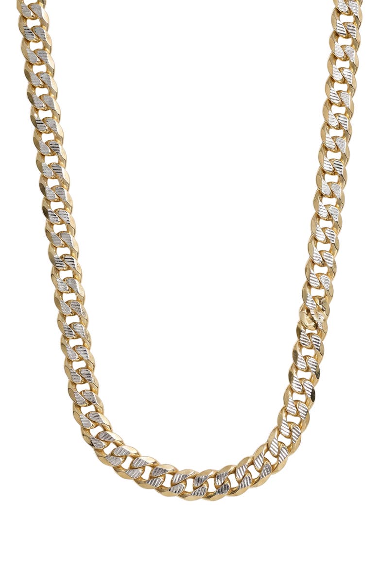 Men's Two-Tone Curb Chain Necklace, Main, color, GOLD/ SILVER