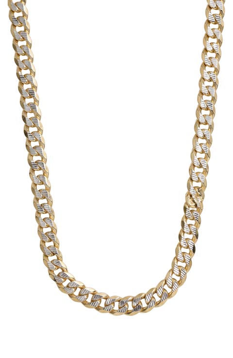 Men's Two-Tone Curb Chain Necklace