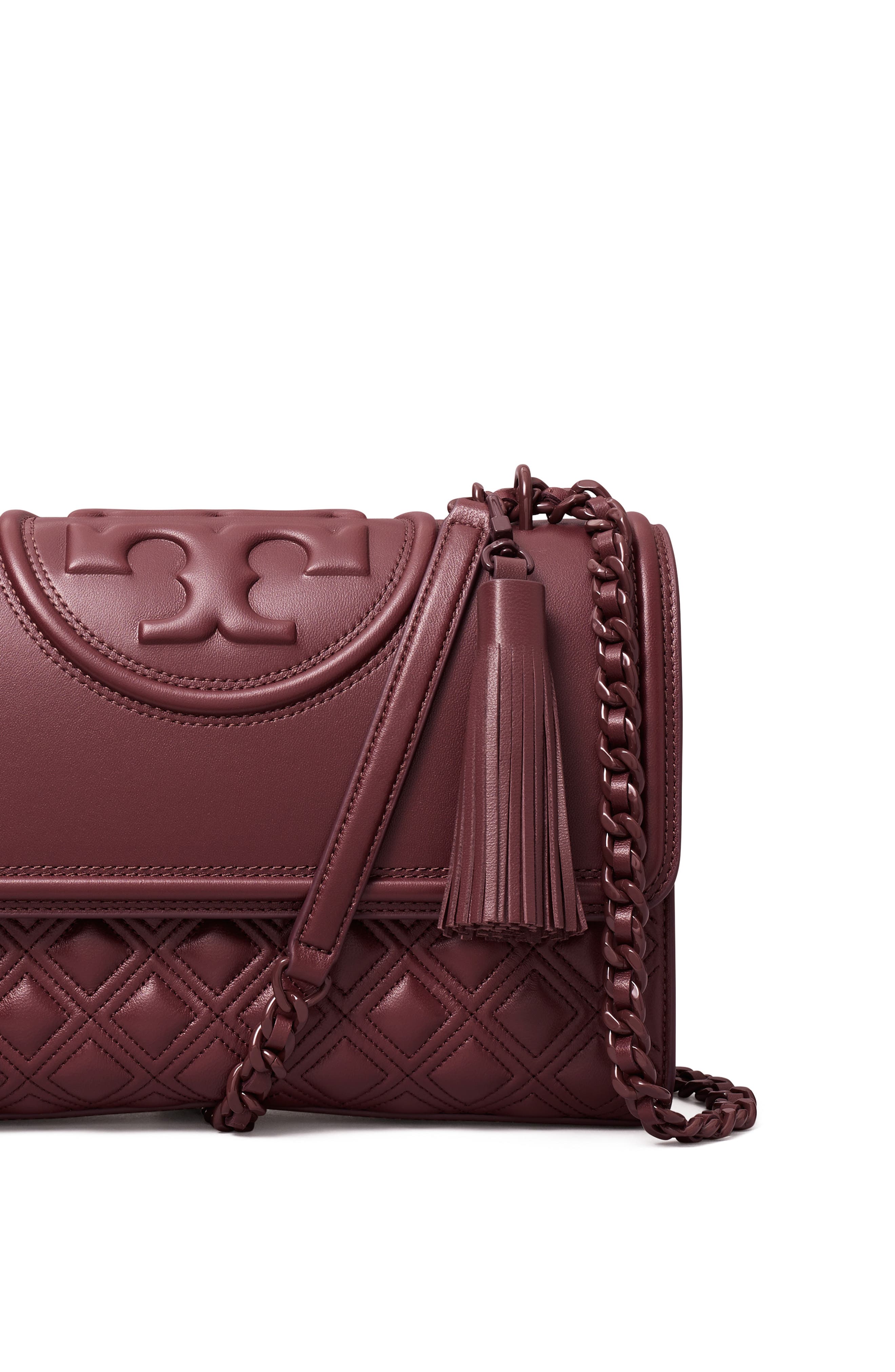 Fleming Convertible Leather Shoulder Bag, Alternate, color, WINE