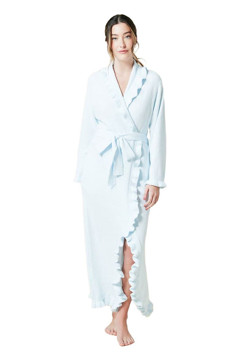 Ruffle Chenille Robe, Main, color, Light Blue