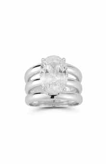 Oval Cubic Zirconia Multi-Band Statement Ring