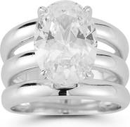 GLAZE JEWELRY Oval Cubic Zirconia Multi-Band Statement Ring