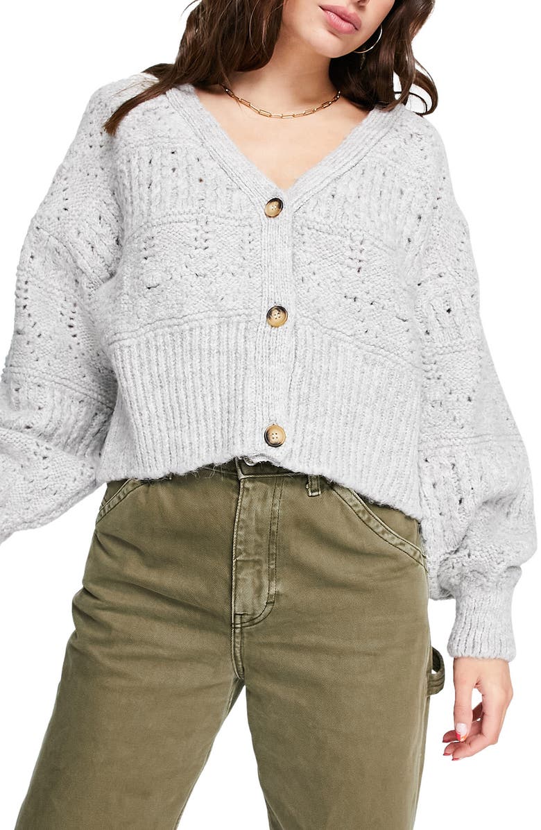 Topshop Stitchy Cardigan, Main, color,