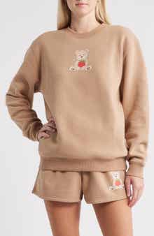Vinyl Icons Teddy Bear & Strawberry Crewneck Sweatshirt