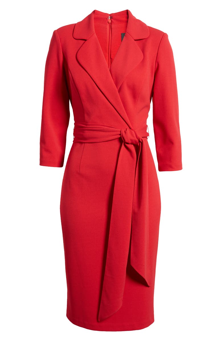 Adrianna Papell Tie Belt Faux Wrap Cocktail Dress, Alternate, color,