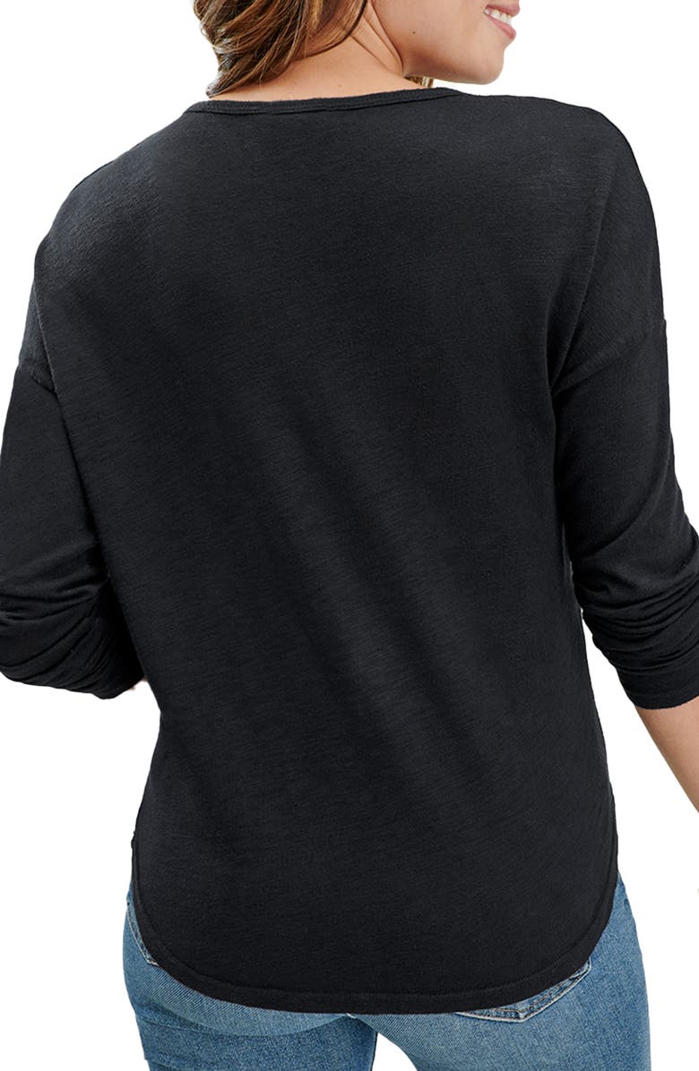 Splendid Crewneck Slub Jersey Tee, Alternate, color, Black