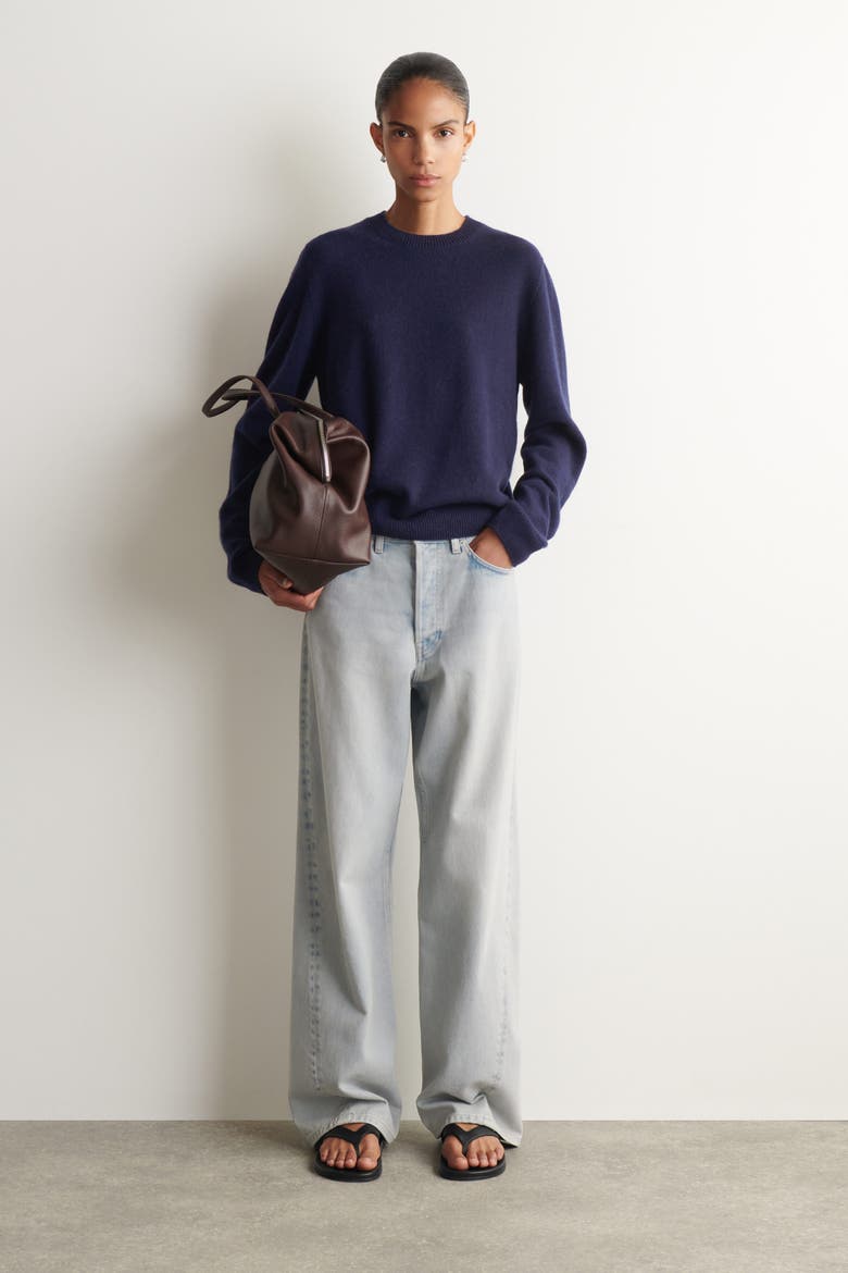 Cashmere Crew-Neck Sweater, Alternate, color, NAVY